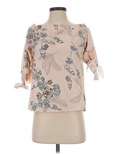 Pre-owned Bar Iii 3/4 Sleeve Blouse In Tan
