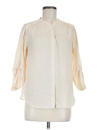 Pre-owned Bar Iii 3/4 Sleeve Blouse In White