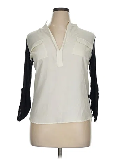 Pre-owned Bar Iii 3/4 Sleeve Blouse In White