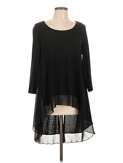 Pre-owned Bar Iii 3/4 Sleeve Top Black Scoop Neck Tops