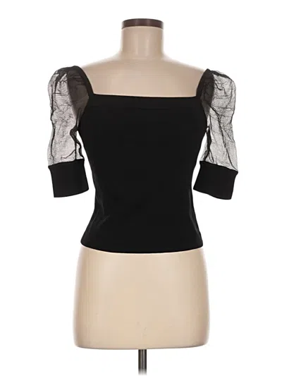 Pre-owned Bar Iii 3/4 Sleeve Top Black Sweetheart Neckline Tops