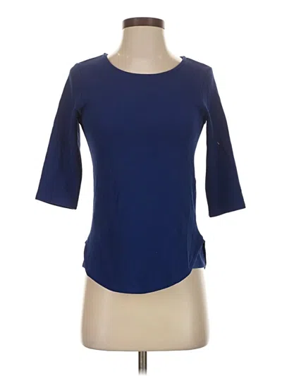 Bar Iii 3/4 Sleeve Top Blue Boatneck Tops In Multi