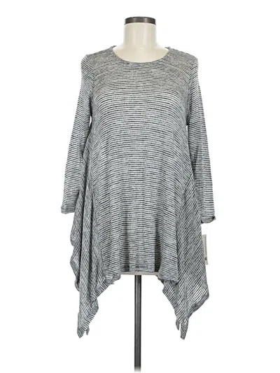 Bar Iii 3/4 Sleeve Top Gray Boatneck Tops