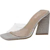 Bar Iii Avva Womens Rhinestone Square Toe Mule Sandals