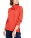 Bar Iii Becca Tilley Turtleneck High-low Sweater In Red In Red