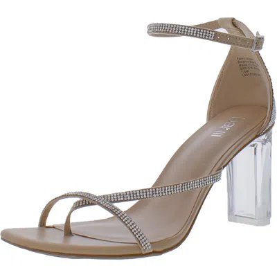 Bar Iii Blakke 3 Womens Rhinestone Ankle Strap Heels In Multi