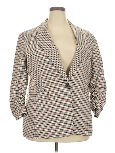 Pre-owned Bar Iii Blazer Jacket In Brown