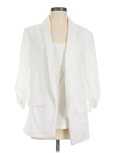 Pre-owned Bar Iii Blazer Jacket In White
