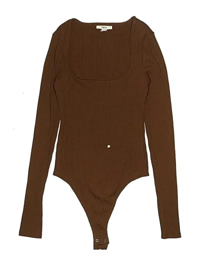 Pre-owned Bar Iii Bodysuit In Brown