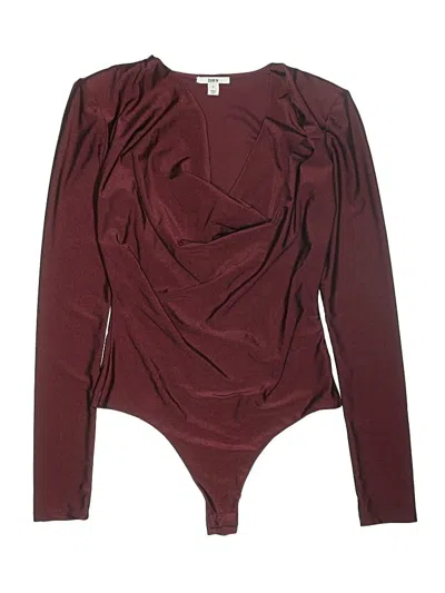 Pre-owned Bar Iii Bodysuit In Burgundy