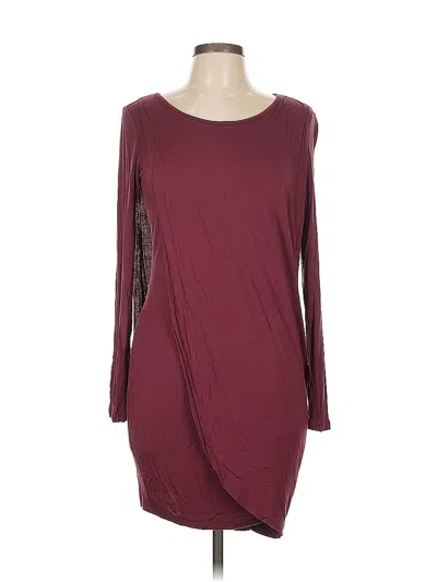 Pre-owned Bar Iii Casual Dress In Burgundy