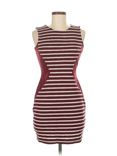 Pre-owned Bar Iii Casual Dress In Burgundy