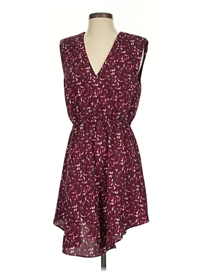 Pre-owned Bar Iii Casual Dress In Burgundy