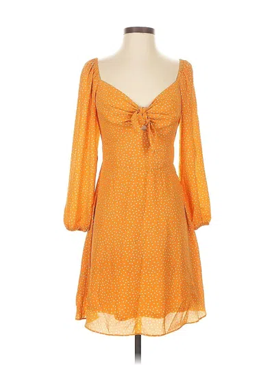 Pre-owned Bar Iii Casual Dress In Orange