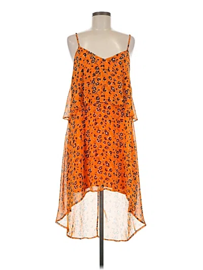 Pre-owned Bar Iii Casual Dress In Orange