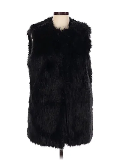 Pre-owned Bar Iii Faux Fur Vest In Black