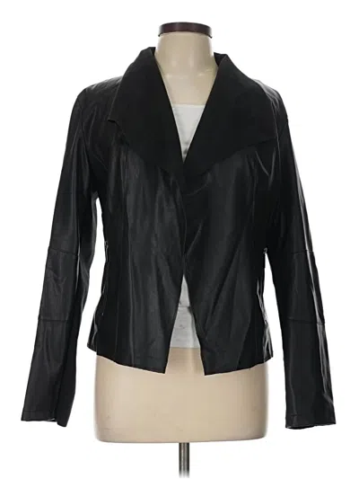 Pre-owned Bar Iii Faux Leather Jacket In Black