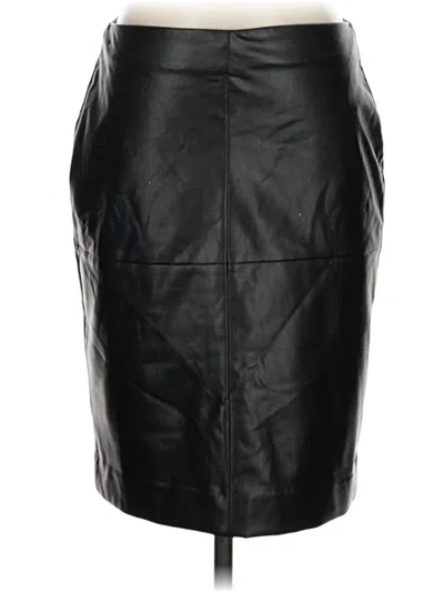 Pre-owned Bar Iii Faux Leather Skirt In Black