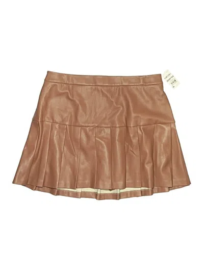 Bar Iii Faux Leather Skirt In Brown