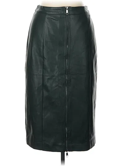 Pre-owned Bar Iii Faux Leather Skirt In Green