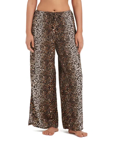 Bar Iii Feline Fine Printed Waist Side Lit Drawstring Pants, Macy's Exclusive In Brown