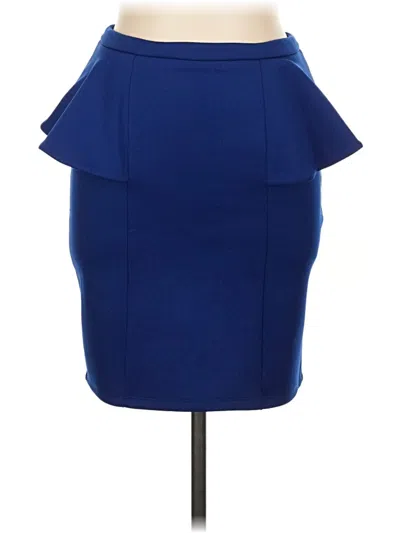 Pre-owned Bar Iii Formal Skirt In Blue