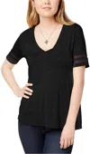 Bar Iii Illusion Varsity Basic T-shirt In Deep Black In Black