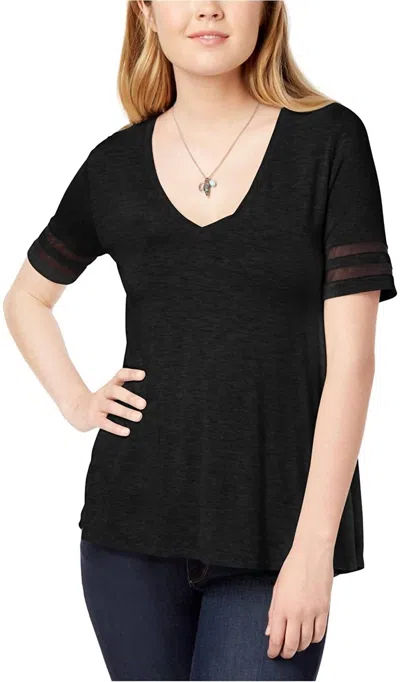 Bar Iii Illusion Varsity Basic T-shirt In Deep Black