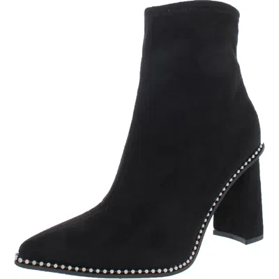 Bar Iii Laynee Womens Faux Suede Pointed Toe Booties In Black