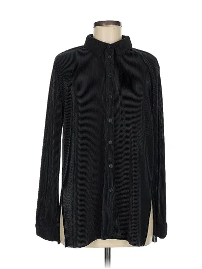 Pre-owned Bar Iii Long Sleeve Blouse In Black