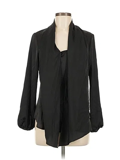 Pre-owned Bar Iii Long Sleeve Blouse In Black