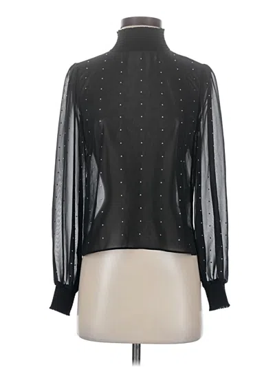 Pre-owned Bar Iii Long Sleeve Blouse In Black