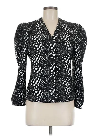 Pre-owned Bar Iii Long Sleeve Blouse In Black