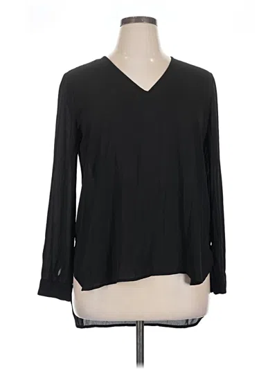 Pre-owned Bar Iii Long Sleeve Blouse In Black