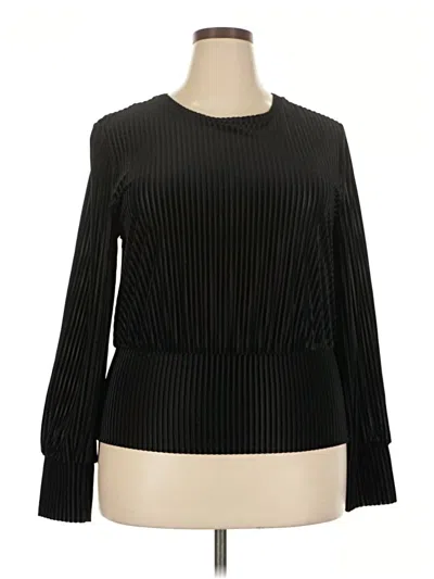 Pre-owned Bar Iii Long Sleeve Blouse In Black