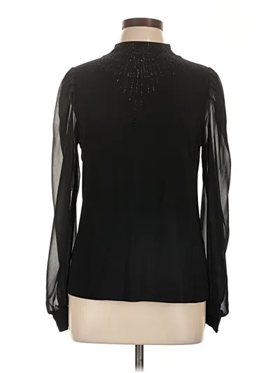 Pre-owned Bar Iii Long Sleeve Blouse In Black