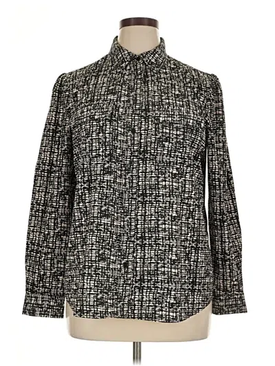 Pre-owned Bar Iii Long Sleeve Blouse In Black
