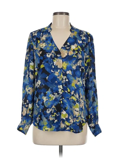 Pre-owned Bar Iii Long Sleeve Blouse In Blue