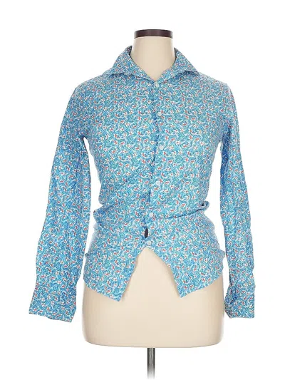 Pre-owned Bar Iii Long Sleeve Blouse In Blue