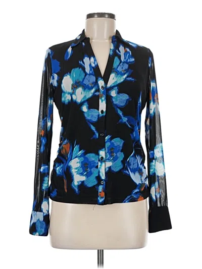 Pre-owned Bar Iii Long Sleeve Blouse In Blue