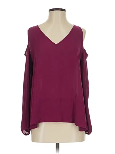 Pre-owned Bar Iii Long Sleeve Blouse In Burgundy