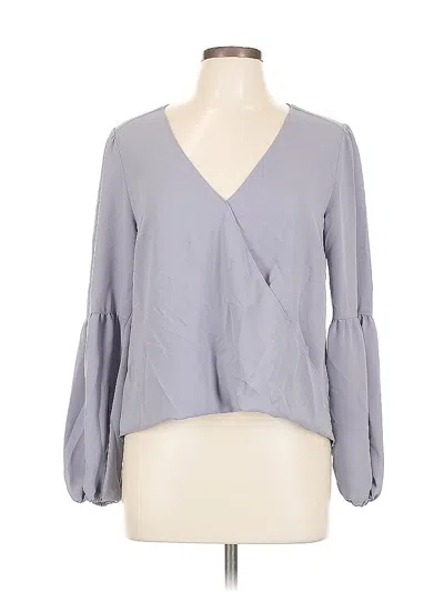 Pre-owned Bar Iii Long Sleeve Blouse In Gray