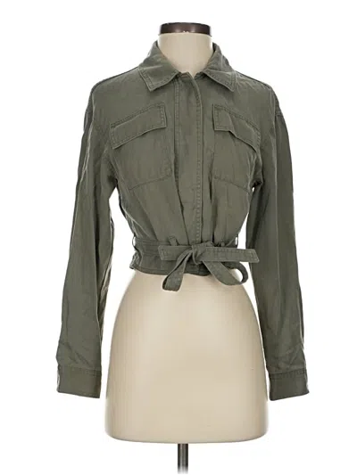 Pre-owned Bar Iii Long Sleeve Blouse In Green