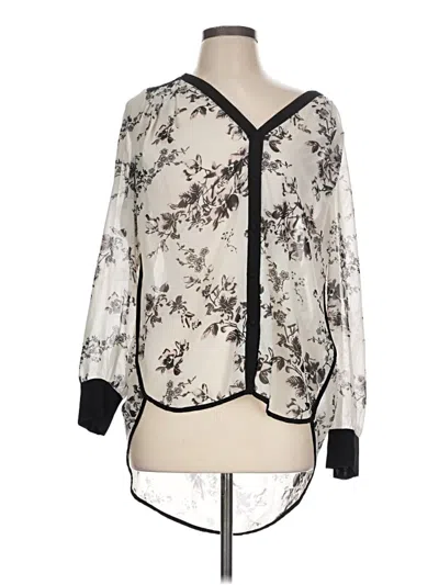 Pre-owned Bar Iii Long Sleeve Blouse In Ivory