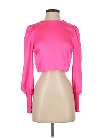 Pre-owned Bar Iii Long Sleeve Blouse In Pink