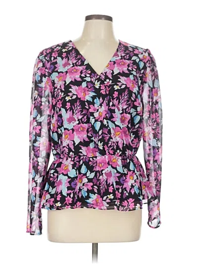 Pre-owned Bar Iii Long Sleeve Blouse In Pink