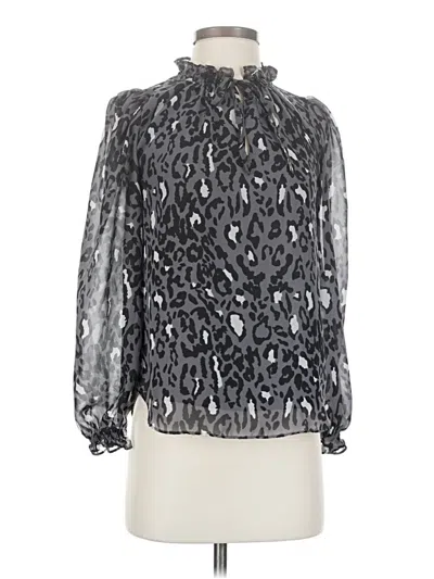 Pre-owned Bar Iii Long Sleeve Blouse In Silver