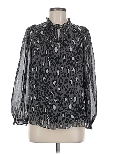 Pre-owned Bar Iii Long Sleeve Blouse In Silver