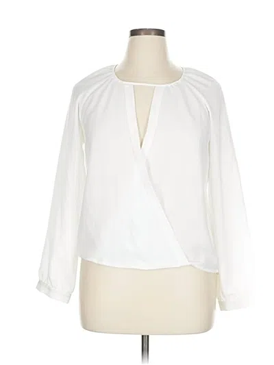 Pre-owned Bar Iii Long Sleeve Blouse In White