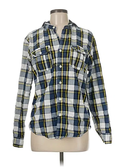 Pre-owned Bar Iii Long Sleeve Button Down Shirt In Blue
